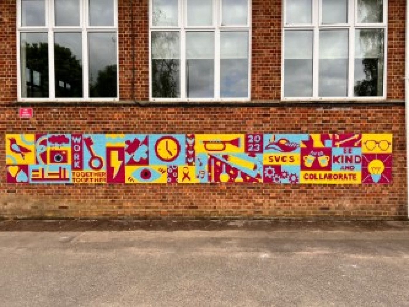 First of three murals around school