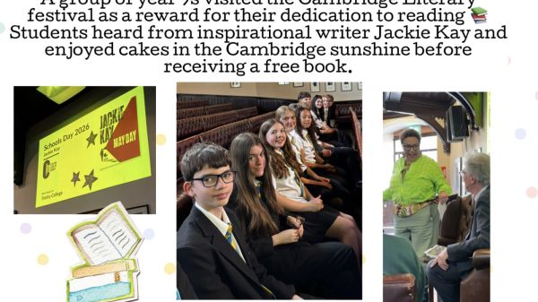 Year 9 Students Celebrate Reading with Trip to Cambridge Literary Festival